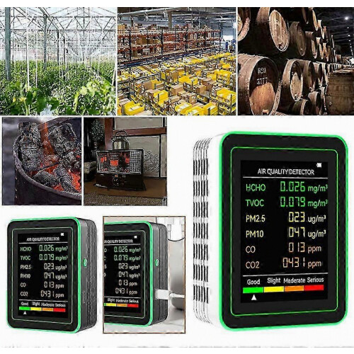 6-in-1-Luftqualitätsmonitor mit Formaldehyd-, PM25- und CO2-Erkennung, Präzisionsmessgerät in ppm 2