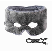 Verwarmd oogmasker voor droge ogen, herbruikbaar USB-warmkompres met 3 instelbare temperaturen, zacht pluche verwarmd slaapmasker