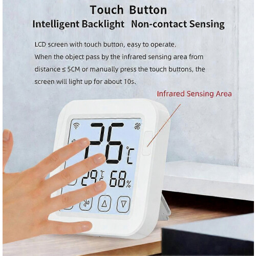 Tuya Smart WiFi Temperature & Humidity Sensor USB Powered Backlit Display Smart Life App Smart Air Thermostat 1