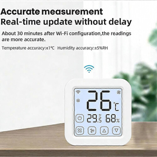 Tuya Smart WiFi Temperature & Humidity Sensor USB Powered Backlit Display Smart Life App Smart Air Thermostat 2