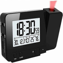 Sveglia con proiezione, doppia sveglia con proiezione regolabile a 180, visualizzazione di temperatura e umidità, orologio elettronico a LED per la c