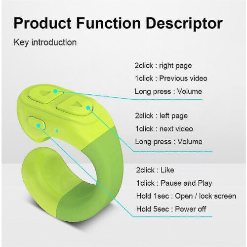Scrolling Ring Remote Bluetooth Page Turner Clicker With Digital Charging Case For Ios Android Phon_qmks 2