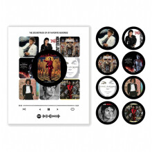 Lecteur de musique magnétique pour réfrigérateur, lecteur vinyle de Noël avec lumières LED, coffret musical magnétique NFC avec 9 disques