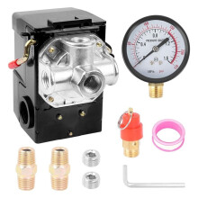 Interruptor de Pressão LF10-4H, 95-125 Psi, 20 A, 120 V, com 4 Portas de 1/4 Pol. NPT para Compressores