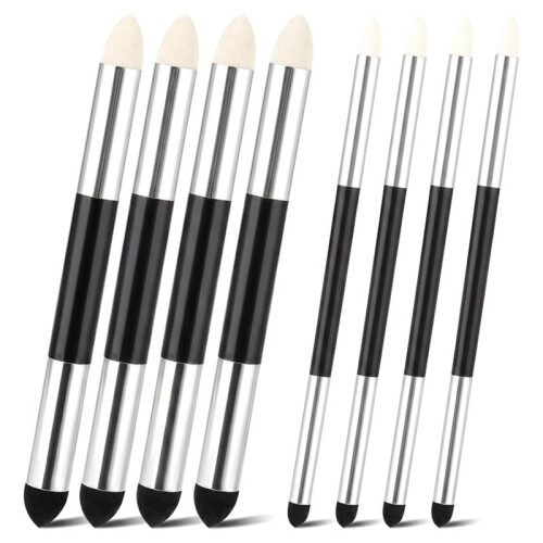 Conjunto de 8 Esfuminhos de Pastel A Óleo com Ponta Dupla, Reutilizáveis, com Pontas de Esponja e Feltro para Esboço