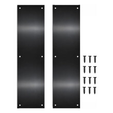 Door Kick Plate, 4" X 16" Stainless Steel KickPlate, Matte Black, 2 Pack , Screw Mount Installation, Kick Plate