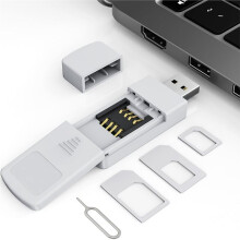 SIM-Kartenleser, Micro-SIM-Kartenleser, USB-zu-SIM-Kartenadapter, SIM-Kartenadapter-Kit mit Auswurfstift und Lesefunktion