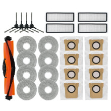 25pcs Compatible with Mijia M30 D102 / X20 Pro D102GL / X20 Max D109GL Dust Bag Main Side Brush Filter Mop