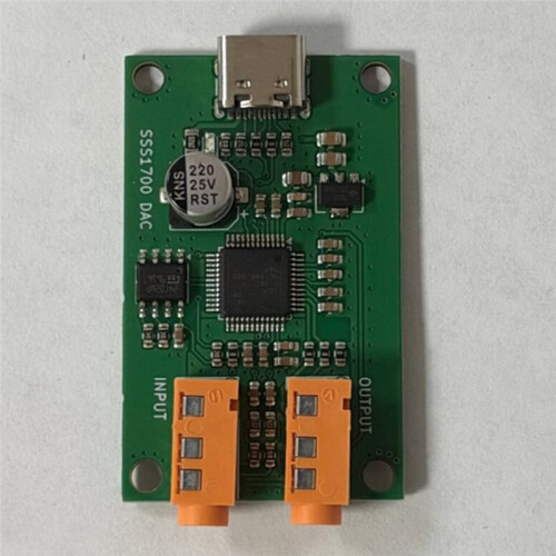 SSS1700 USB Sound Card,Type-C Interface to 3.5mm Audio Stereo Analog Input/Output Module,DIY USB-C Audio Converter 1