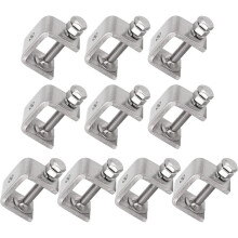 10Pc 304 Stainless Steel C-Clamp Heavy Duty C-Clamp Woodworking Welding G-Clamp Opening:30mm, Clamping Range:0.2-1"