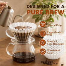 600 Filtros de Café Pequeños de 1-2 Tazas, Filtros de Papel Desechables Blancos con Cesta, Compatibles con Goteros de Goteo de Tamaño 155