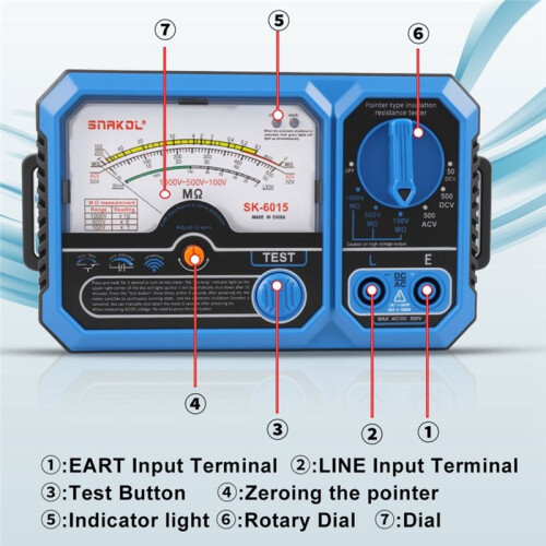 SNAKOL SK-6015 Analog Multimeter Universal Pointer Meter Display AC  Voltage Current Resistance Tester with Test Pen 2
