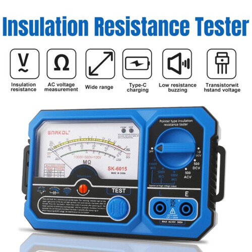 SNAKOL SK-6015 Analog Multimeter Universal Pointer Meter Display AC  Voltage Current Resistance Tester with Test Pen