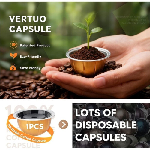 Recafimil Reusable Coffee Pods for  Vertuo Next &  Machine 2 Pack ,230ml/7.7oz,Compatible for Vertuoline 2
