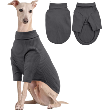 Hundepullover Golf Dünner Strickpullover Warm Bequem Weich Grau 2XL — hundepullover grau, hundepullover große rassen