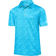 Herren-Polo-Shirt Sportlich Gemustert Blau Classic Fit S