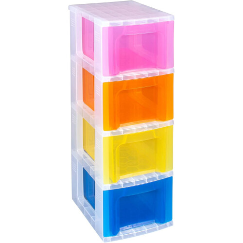 Really Useful Really Useful Slimline 4 Drawer Storage Tower 6L Assorted Colours 2