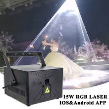 RGB Laser Projektor, 70W Gesamtleistung, App- und Bluetooth-Steuerung, für DJ und Events