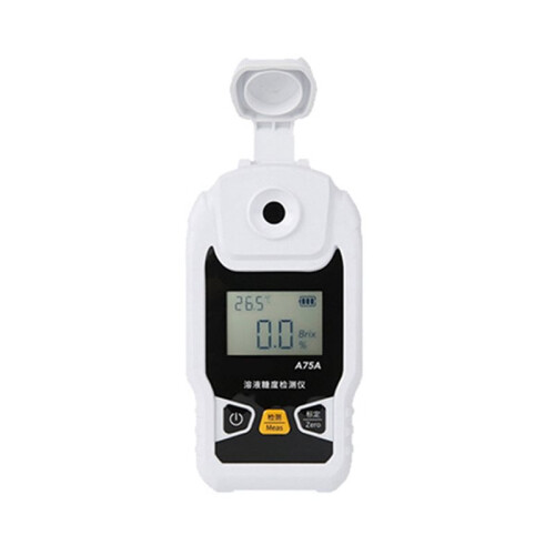 -T A75 Digitales Refraktometer 0-55% Brix-Messgerät Farbdisplay Typ-C ATC Zuckermessgerät mit Datenspeicherung USB-Export