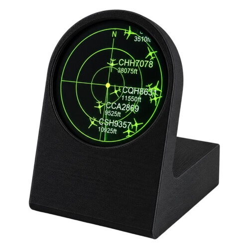 Live ADS-B Flight Tracker Gadget Sonar Grid Display USB-C 3D Printed Case Portable Aviation Enthusiast Desk Decor Gift