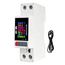 WiFi Tuya Circuit Breaker met over-, Onderspannings-, Overstroom- en Lekstroombeveiliging, Temperatuurbeveiliging, Energiemeter, DIN-Rail