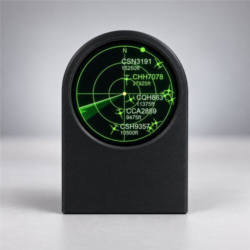 Live ADS-B Flight Tracker Gadget Sonar Grid Display USB-C 3D Printed Case Portable Aviation Enthusiast Desk Decor Gift 1