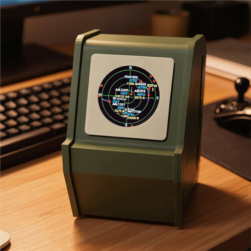 3D Printed Case ADS-B Flight Tracker Gadget USB-C Powered Sonar Grid Screen Airplane  Monitor Live Tracking 2