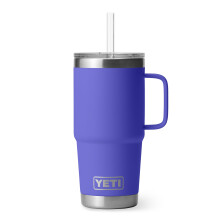 YETI Rambler 25 oz Becher mit Griff und Strohhalmdeckel, Reisebecher, Vakuumisolierter Becher, Edelstahl, Ultramarinlila