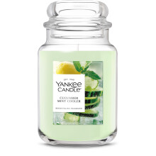 Yankee Candle Pepino Menta Fresca, Vela Aromática, Tarro Grande de 22oz, Hasta 150 Horas