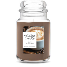 Yankee Candle Caf Al Fresco, Vela Aromatizada, Tarro Grande de 22oz con hasta 150 Horas de Tiempo de Quema
