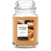 Yankee Candle Caramelo Salado, Vela Aromática Festiva, Tarro Grande de 22oz con Hasta 150 Horas de Tiempo de Quema