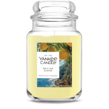 Yankee Candle Limón Siciliano, Vela Aromática, Tarro Grande de 22oz con hasta 150 Horas de Tiempo de Quema