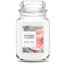 Yankee Candle Abeto Blanco & Pomelo, Vela Aromática, Tarro Grande de 22oz con Hasta 150 Horas de Tiempo de Quema