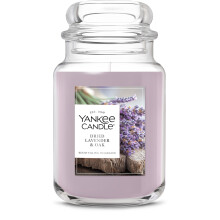 Yankee Candle Lavanda Seca & Roble, Vela Aromática, Tarro Grande de 22oz con hasta 150 Horas de Tiempo de Quema