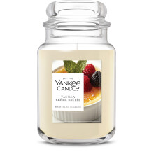 Yankee Candle Vainilla Crème Brûlée, Vela Aromática, Tarro Grande de 22oz con hasta 150 Horas de Tiempo de Quema