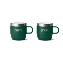 YETI Rambler 6 oz Stapelbecher, Edelstahl, Vakuumisolierter Espresso/Kaffeebecher, 2er Pack, Schwarz Waldgrün