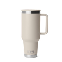 YETI Rambler 40 oz Reisbeker met Flip Straw Deksel - RVS, Vacuüm Geïsoleerd, Lekvrij, Autohouder Vriendelijk, Cape Taupe