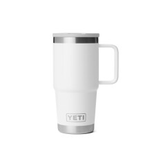 YETI Rambler 20 oz Reisebecher mit Flip-Straw-Deckel - Edelstahl, Vakuumisoliert, Auslaufsicher, Weiß