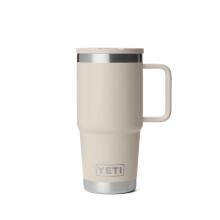 YETI Rambler 20 oz Reisemug mit Flip-Strohhalm - Edelstahl, Vakuumisoliert, Auslaufsicher, Becherhalterfreundlich, Cape Taupe