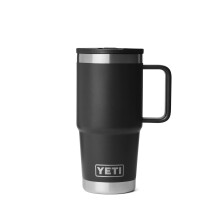 YETI Rambler 20 oz Reisebecher mit Flip-Strohhalmdeckel - Edelstahl, Vakuumisoliert, Auslaufsicher, Schwarz