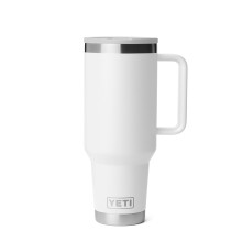 YETI Rambler 40 oz Reisebecher mit Flip-Strohhalm-Deckel - Edelstahl, Vakuumisoliert, Auslaufsicher, Weiß