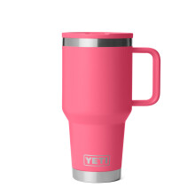 YETI Rambler 30 oz Reisebecher mit Flip-Strohdeckel - Edelstahl, Vakuumisoliert, Auslaufsicher, Becherhalterfreundlich, Tropisches Pink
