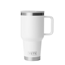 YETI Rambler 30 oz Reisebecher mit Flip-Strohhalm - Edelstahl, Vakuumisoliert, Auslaufsicher, Halterfreundlich, Weiß
