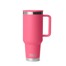 YETI Rambler 40 oz Reisebecher mit Flip-Strohhalm - Edelstahl, Vakuumisoliert, Auslaufsicher, Halter für Becher, Tropenpink