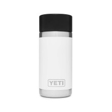 YETI Rambler 12 oz Flasche, Edelstahl, Vakuumisoliert, mit Hot Shot Cap, Weiß