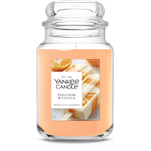 Vela Aromática Yankee Candle Mandarina y Vainilla, Tarro Grande de 22oz, hasta 150 Horas