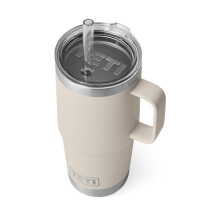 YETI Rambler 25 oz Trinkbecher mit Strohhalm, Vakuumisoliert, Edelstahl, Cape Taupe