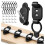 15 Set Cable Management Clips, Adjustable Cord Holder Organizer Self Adhesive Cable Clips with Elastic Loop & Zip Ties 1