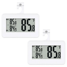 Fridge Thermometer, Pack of 2 Digital Thermometer Fridge ,Freezer Thermometer, LCD Display, Standing Magnetic,Waterproof