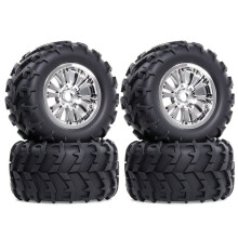 149mm RC for  Truck Tires, 1/8 1/10 Scale RC Car Wheel and Tire Set, RC Off-Road Upgrade Wheels Silver